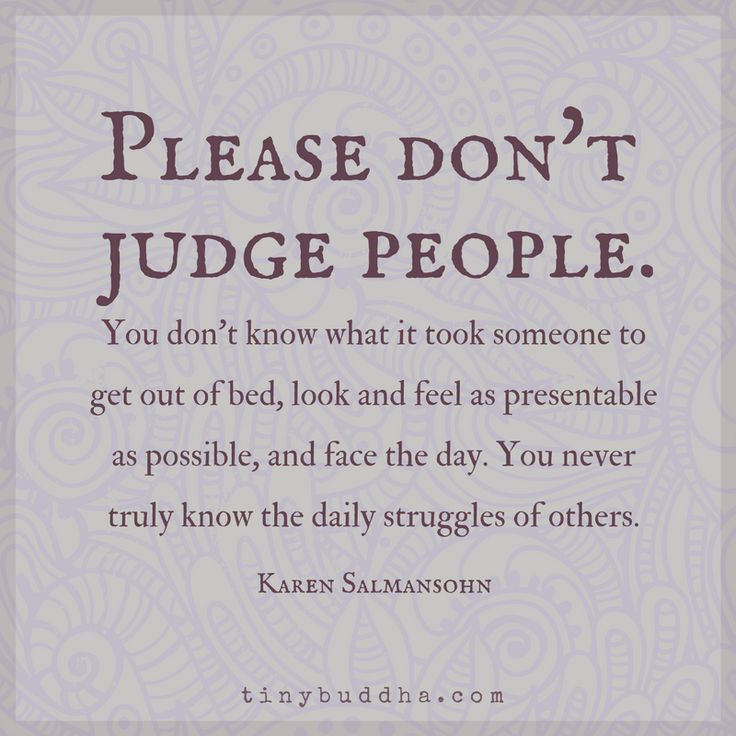 don't judge people
