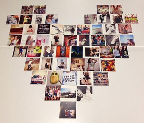 DIY artistic heart shape wall project with photos