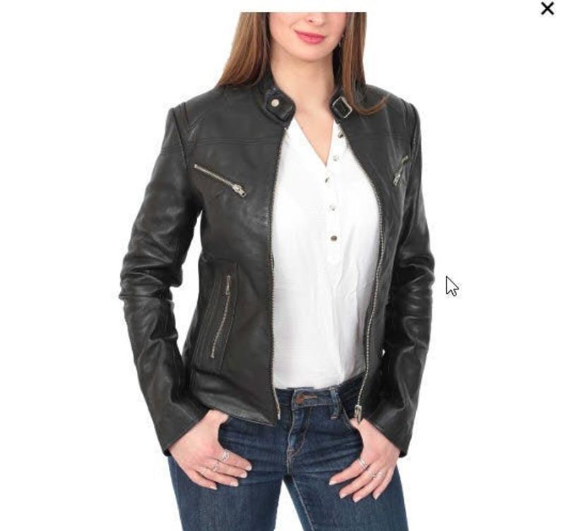 Leather Jacket With Slim-Fit Jeans.