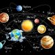 Different planets revolving around sun