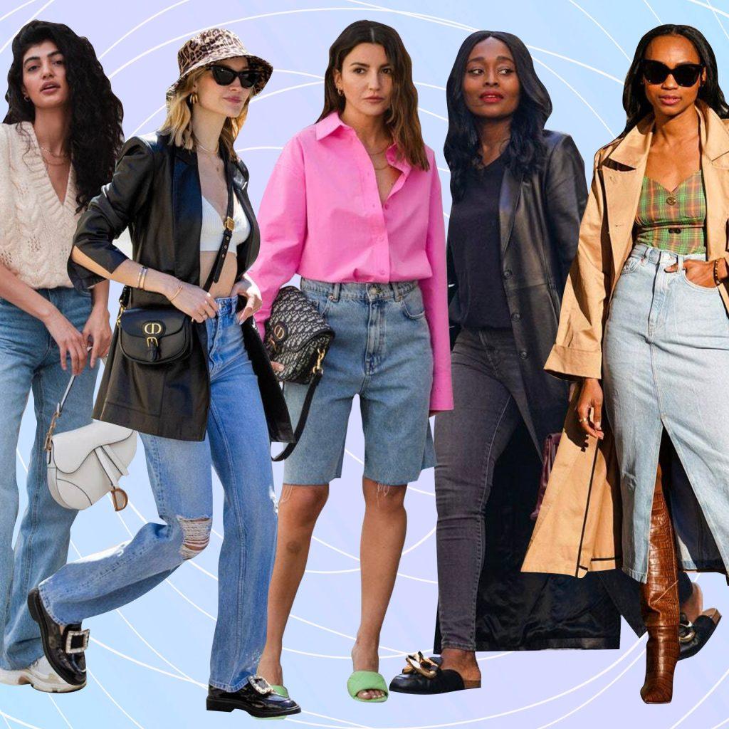 Different styles of  wearing Denim