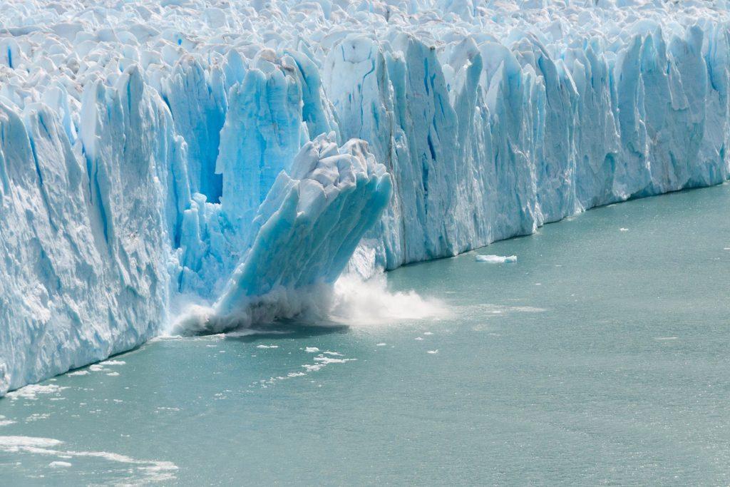 Melting glacier due to Global Warming.