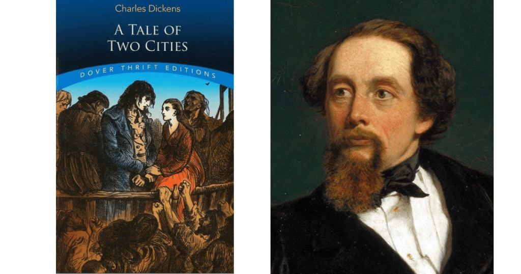 book cover a tale of two cities, charles dickens