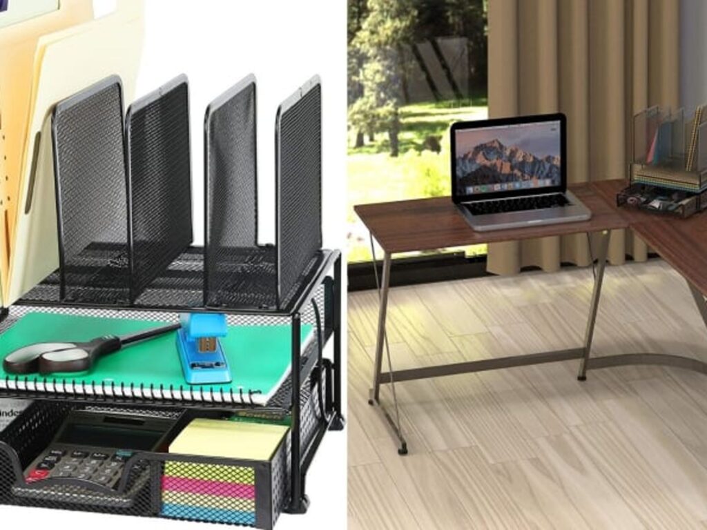 This mesh desk organizer from Amazon sorts out your office based products effortlessly.