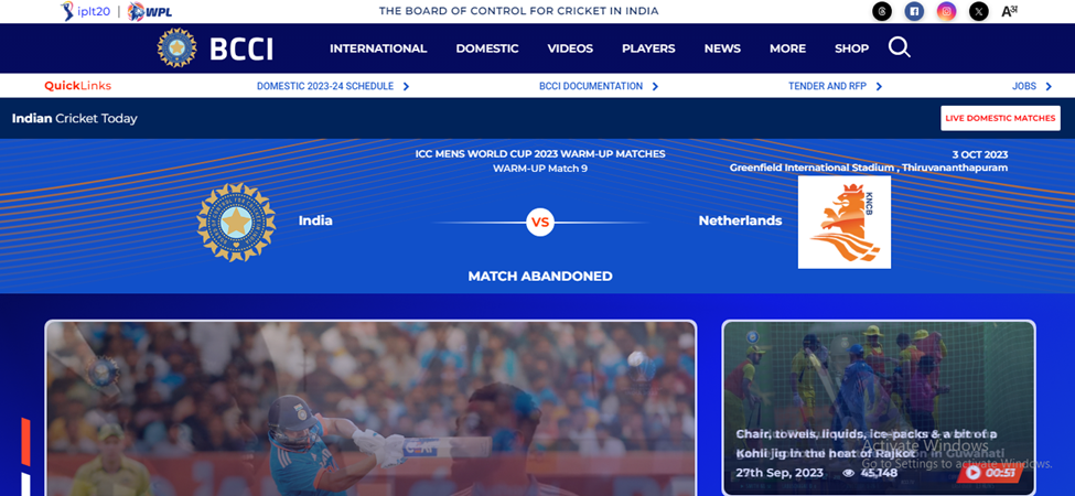 BCCI- best site for live cricket streaming