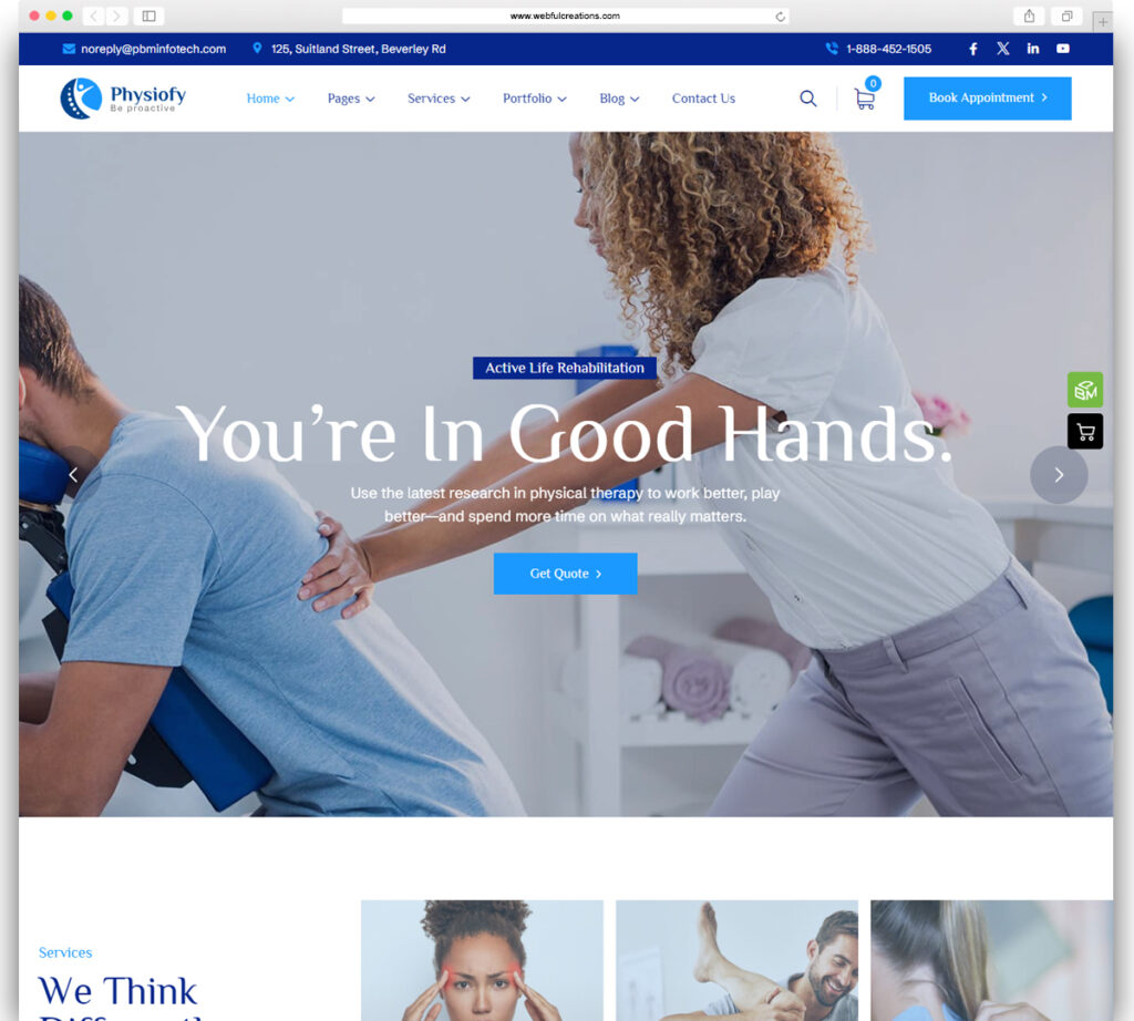 Physiofy - Physiotherapy and Chiropractic WordPress Theme