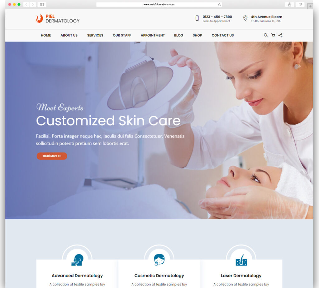 Piel – Dermatologist And Medical WordPress Theme – WebfulBox