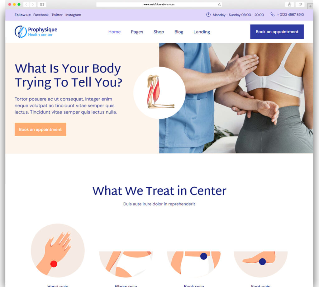 ProPhysique - Physiotherapy and Medical WordPress Theme