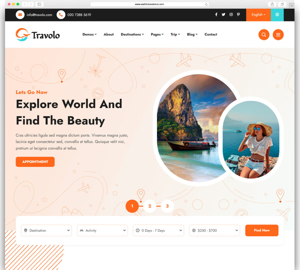 Travolo - Travel Agency & Tour Booking WordPress Theme