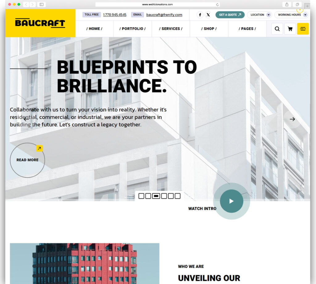 Baucraft - Construction WordPress Theme