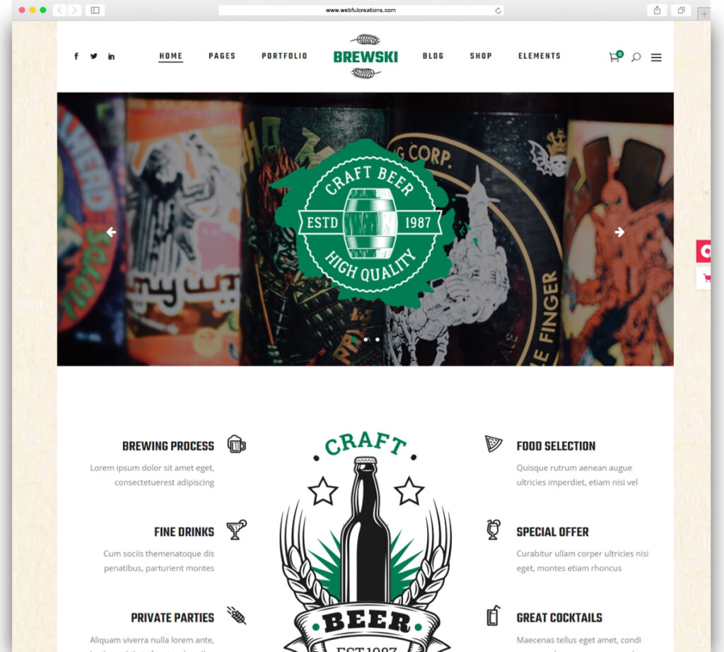 Brewski - Pub and Brewery WordPress Theme