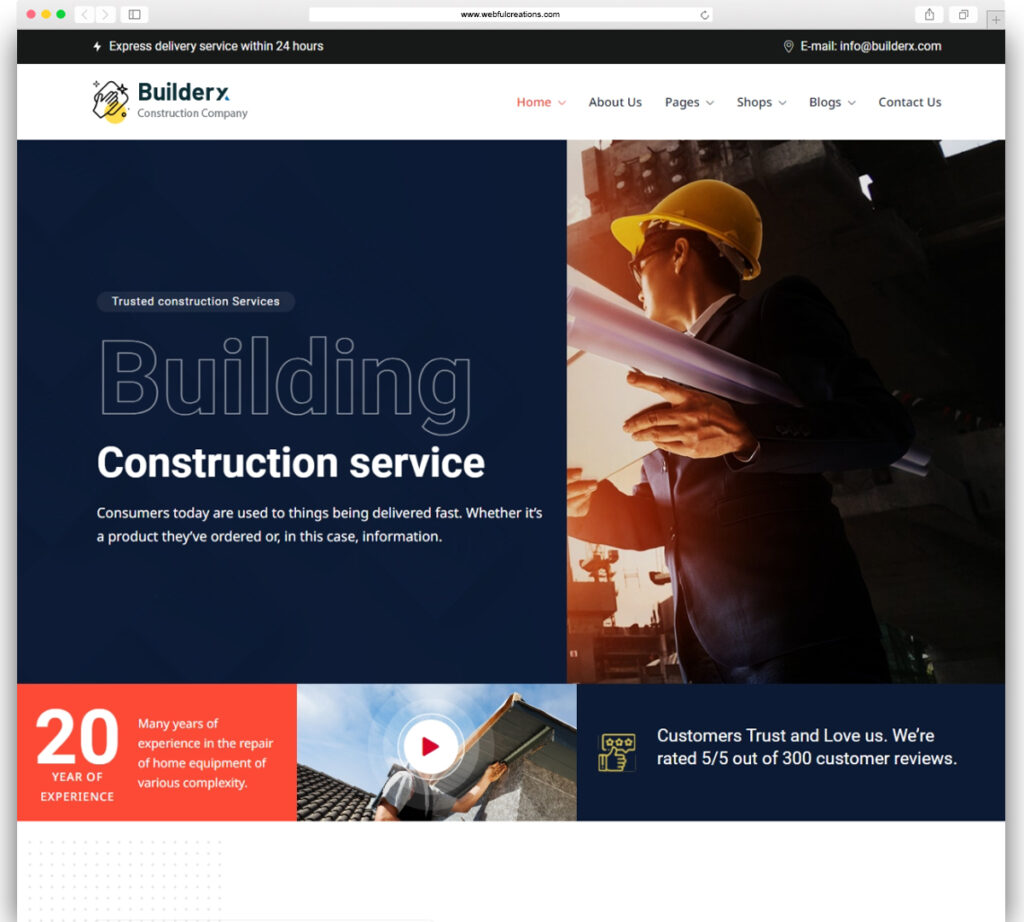 Builderx - Construction & Cleaning Service WordPress Theme
