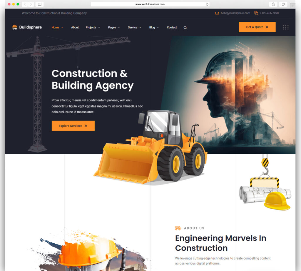 Buildsphere - Construction & Building Agency WordPress Theme