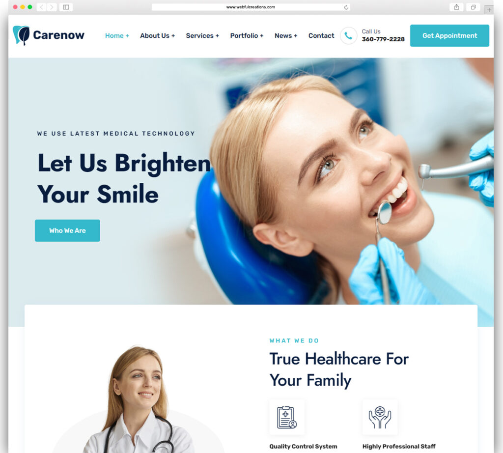 Carenow – Medical & Dentist WordPress Theme