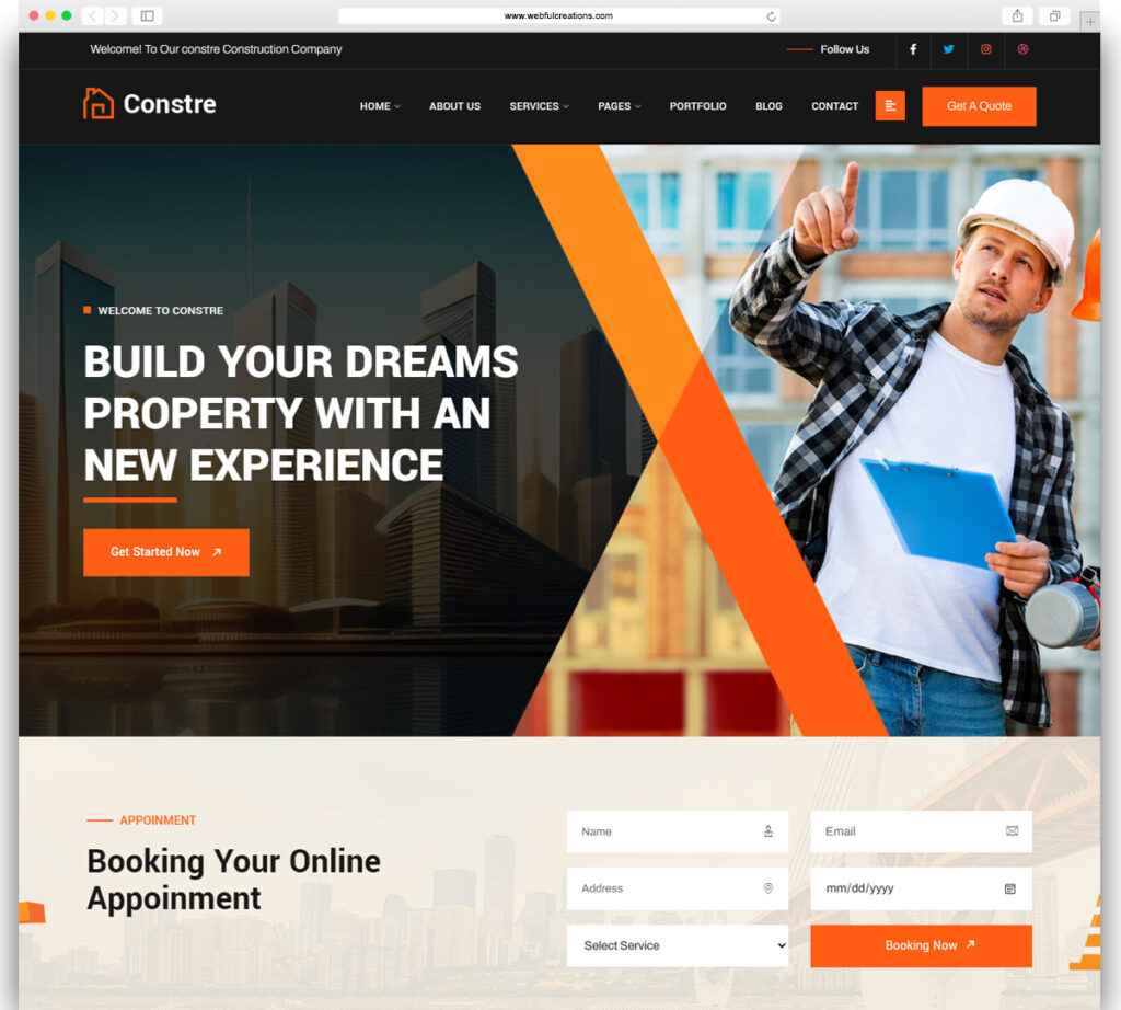 Constre - Construction, Building & Handyman Services WordPress Theme