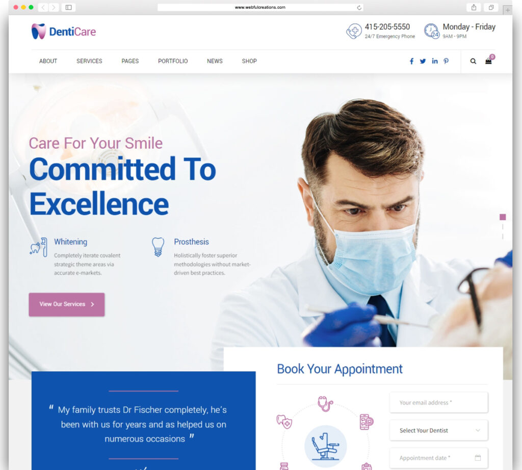 DentiCare - Medical & Dentist WordPress Theme
