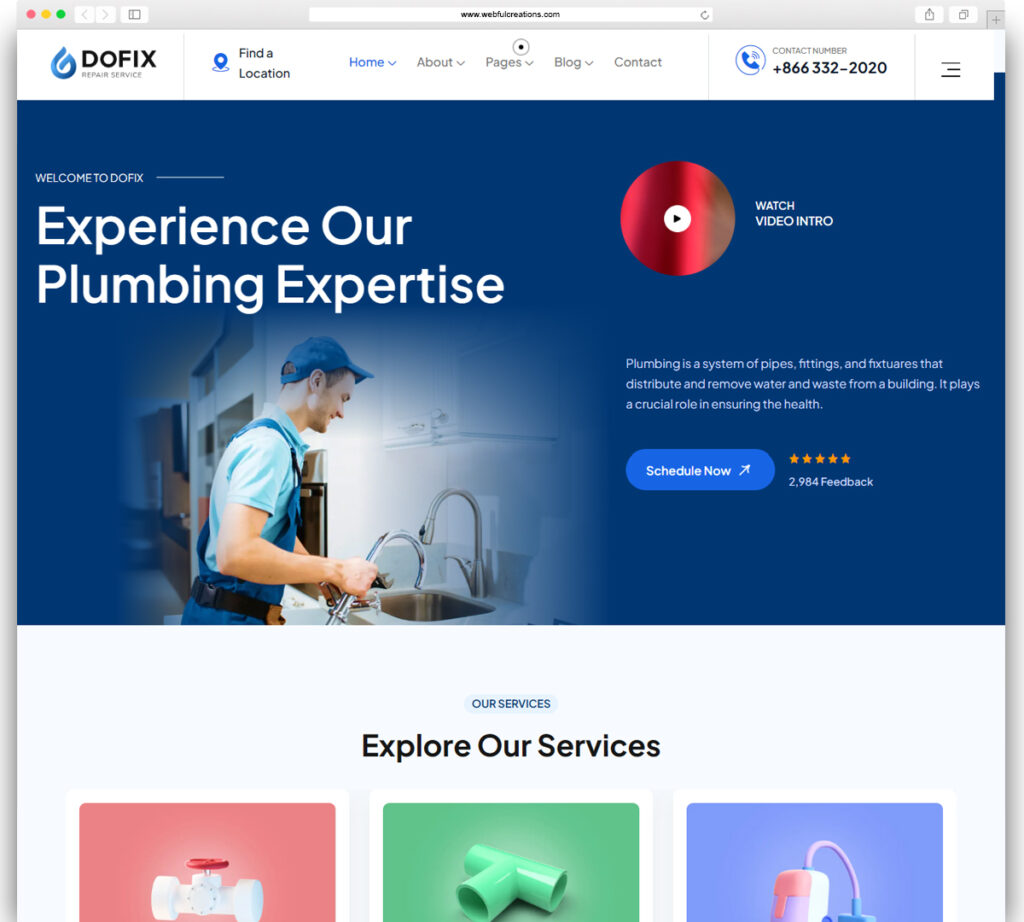 Dofix - Plumbing Repair & Store WordPress Theme