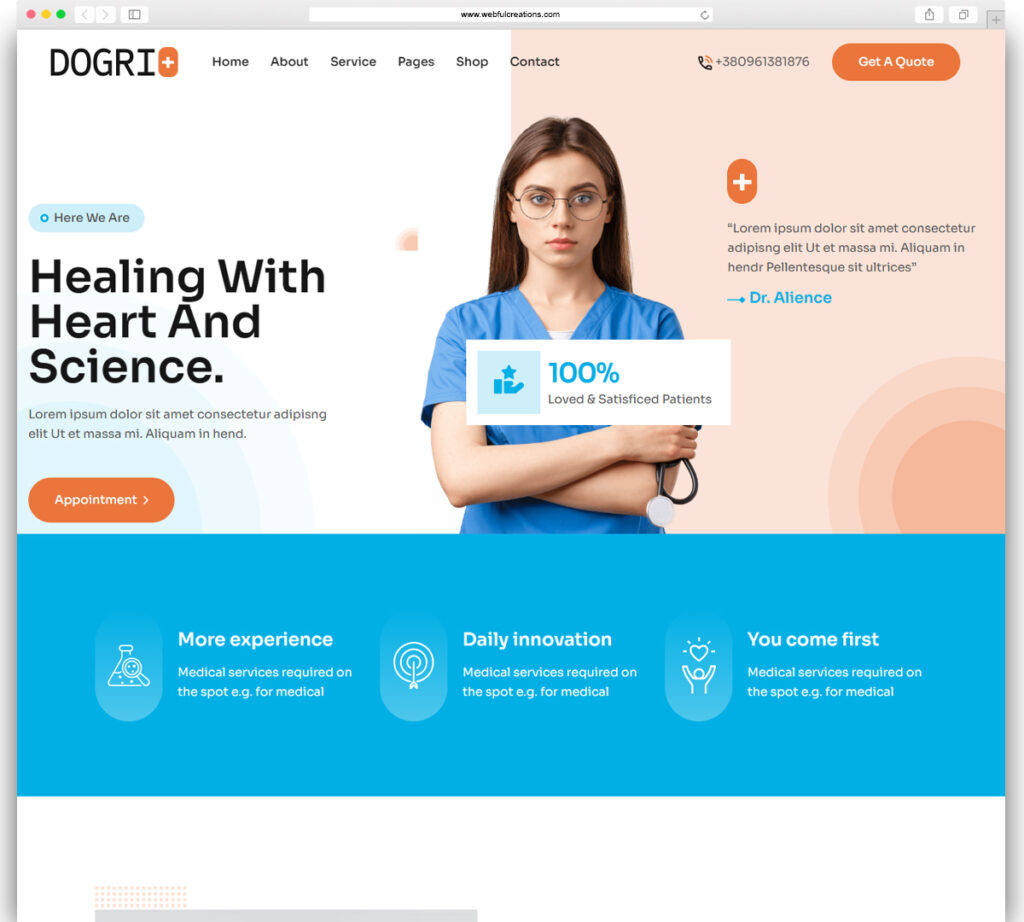Dogri - Health & Medical Service WordPress Theme