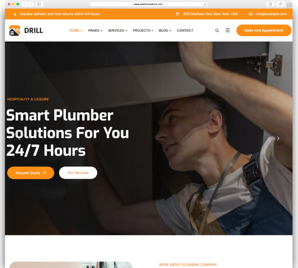 Drill - Handyman & Plumber Services WordPress Theme