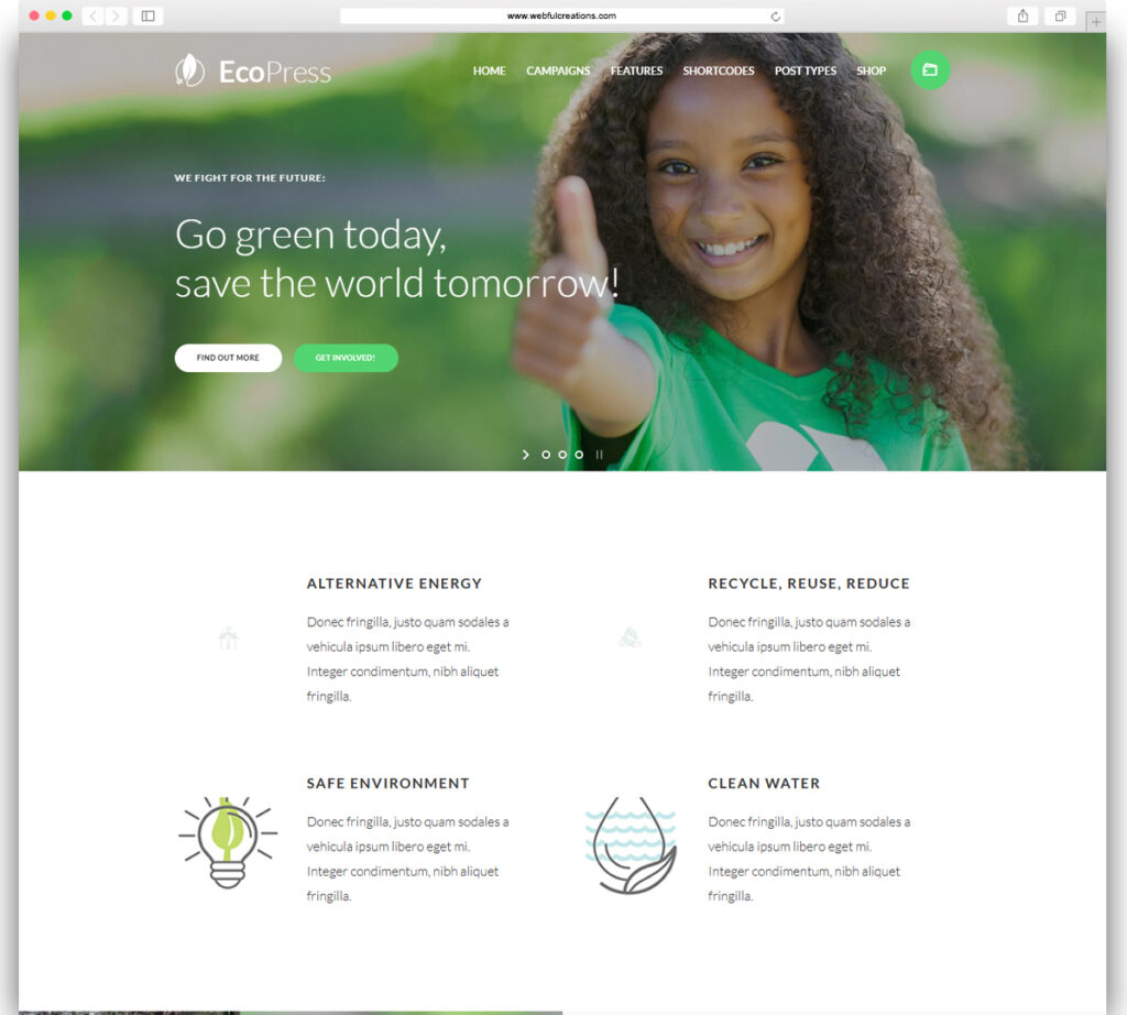 Eco Press - Nature, Ecology & NGO WordPress Theme
