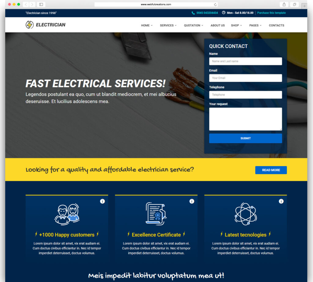 Electrician - Electrical And Repair Service WordPress Theme
