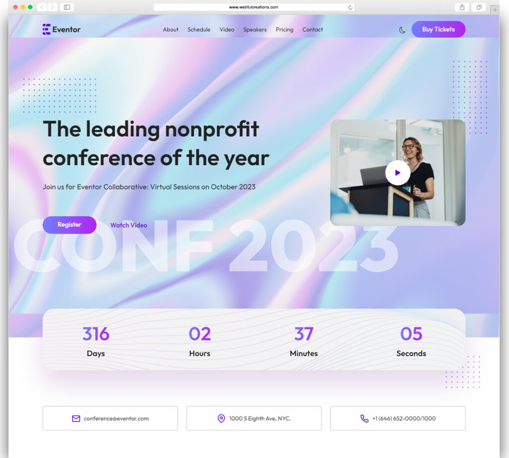 Eventor - Meetup Conference Elementor WordPress Landing Page