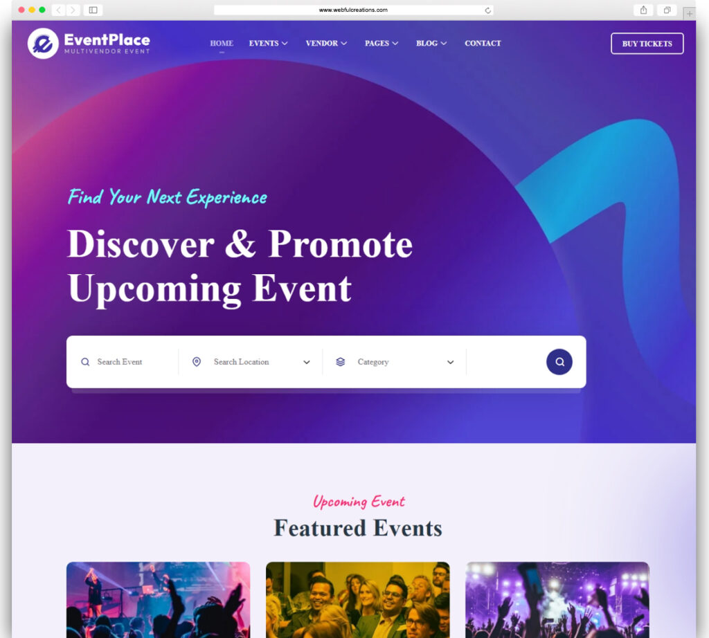 Eventplace - Multivendor Event WordPress Theme