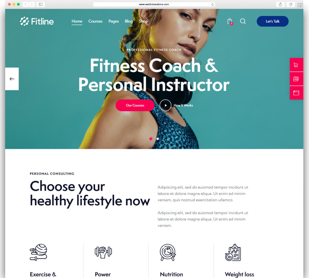 FitLine — Online Fitness Coach WordPress Theme
