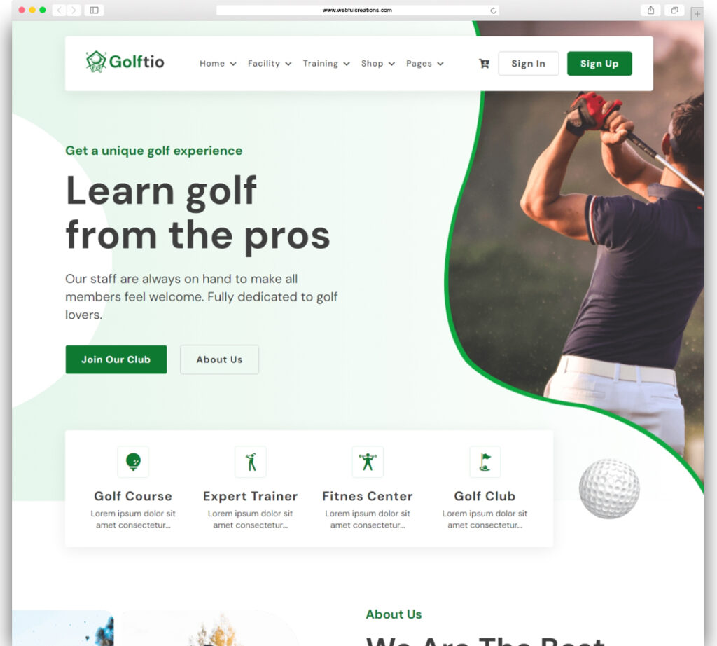 Golftio - Golf Club Sports WordPress Theme