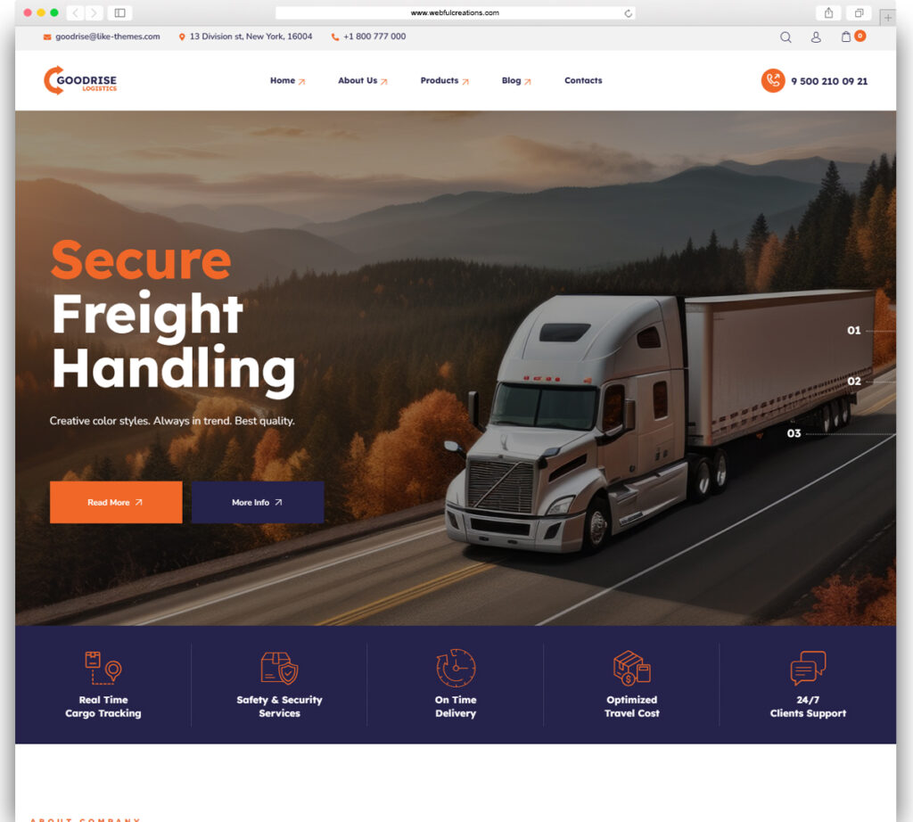 Goodrise - Logistics & Transportation WordPress Theme