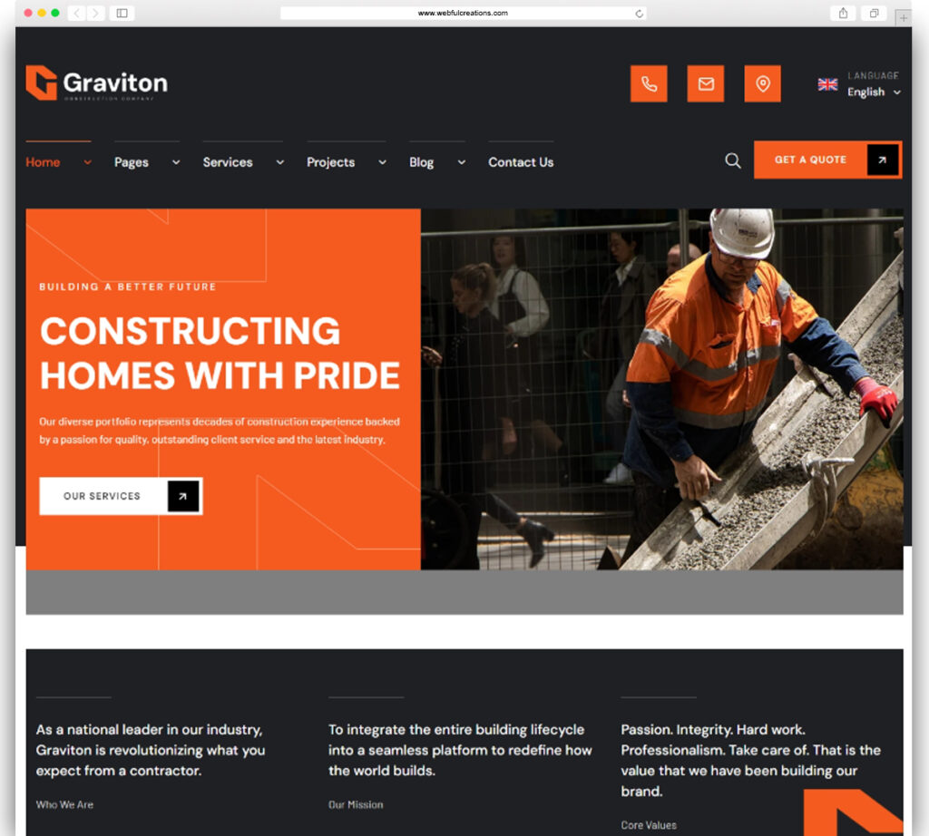 Graviton - Construction WordPress Theme