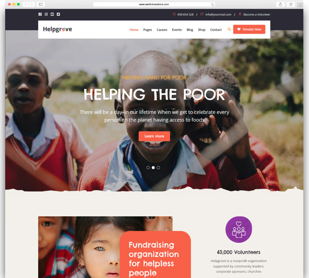 Helpgrove - Nonprofit Charity WordPress Theme