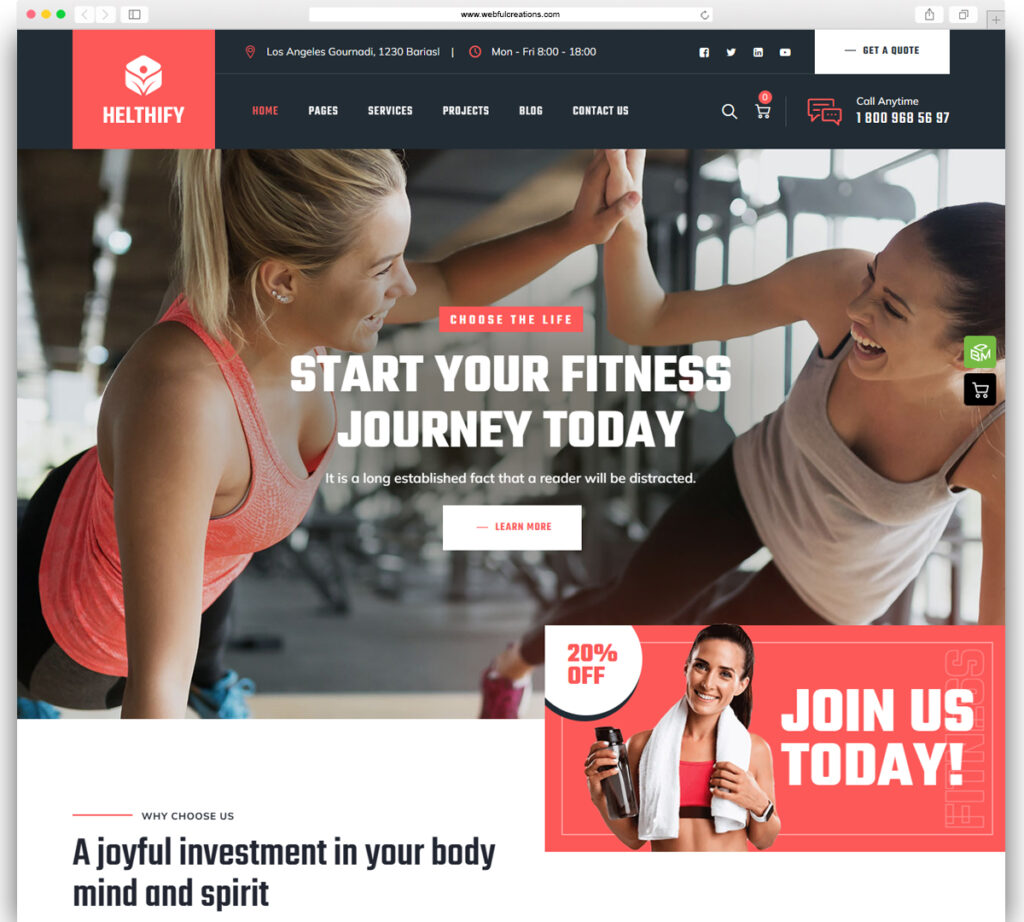 Helthify - Yoga and Fitness WordPress Theme