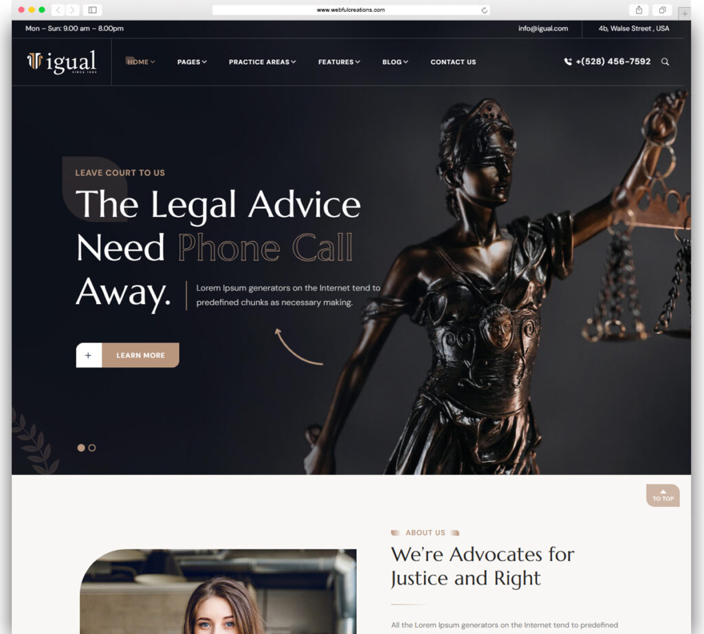 Igual - Law Firm WordPress Theme