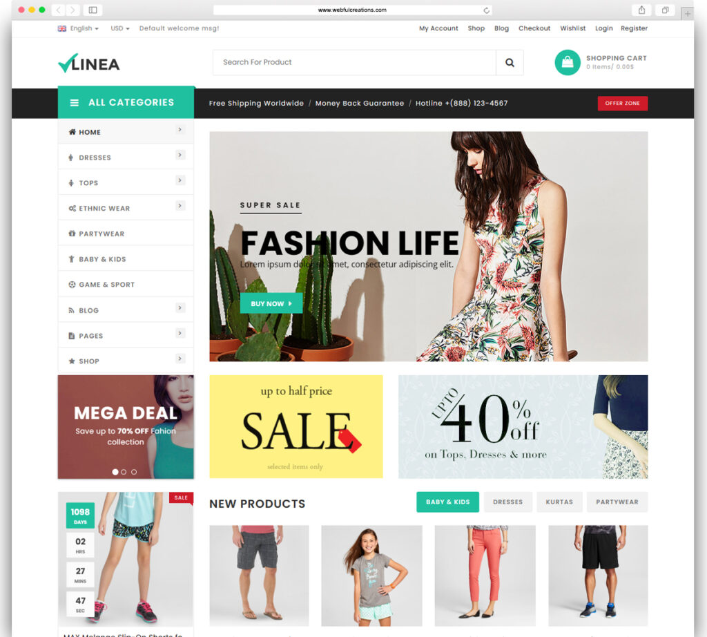 Linea - Clothing Store WooCommerce WordPress Theme