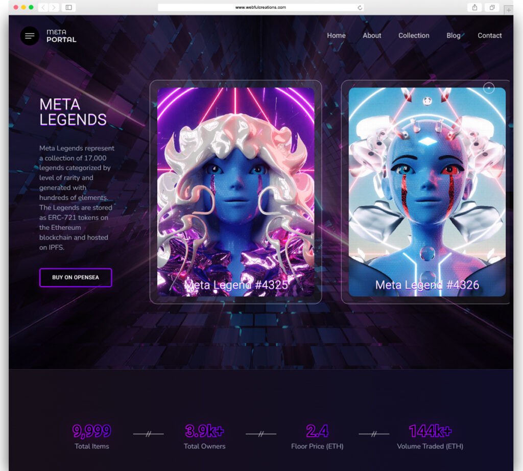 MetaPortal - NFT Portfolio WordPress Theme