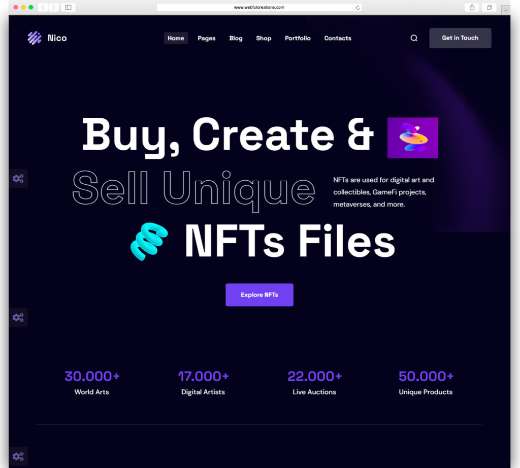 Nico - Creative & NFT-affiliate WordPress Theme