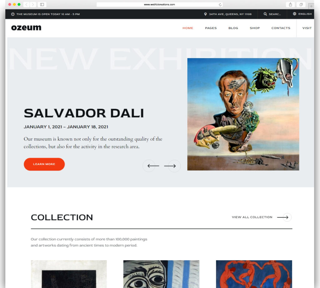 Ozeum | Art Gallery and Museum Theme