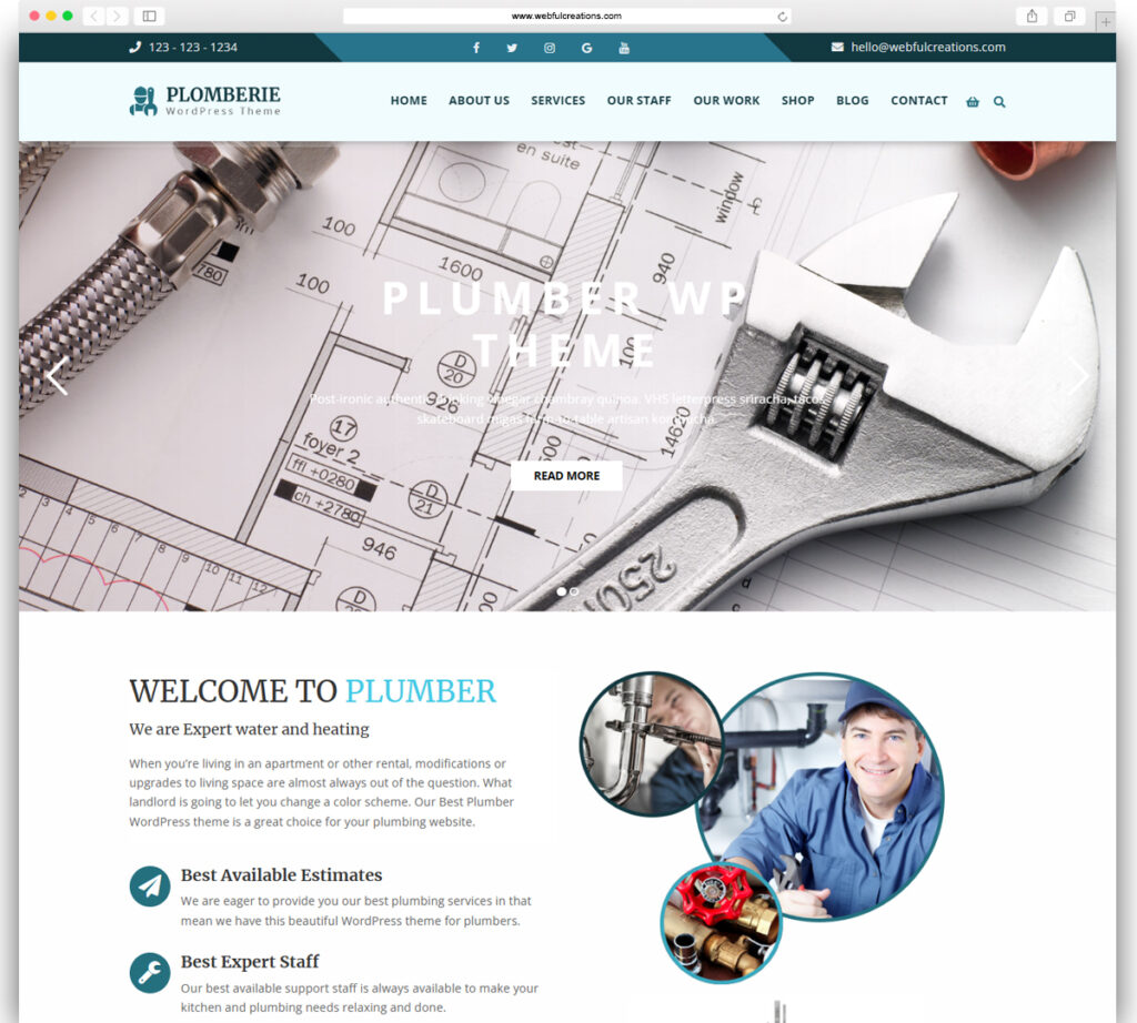 Plumbing – Construction & Plumber WordPress Theme