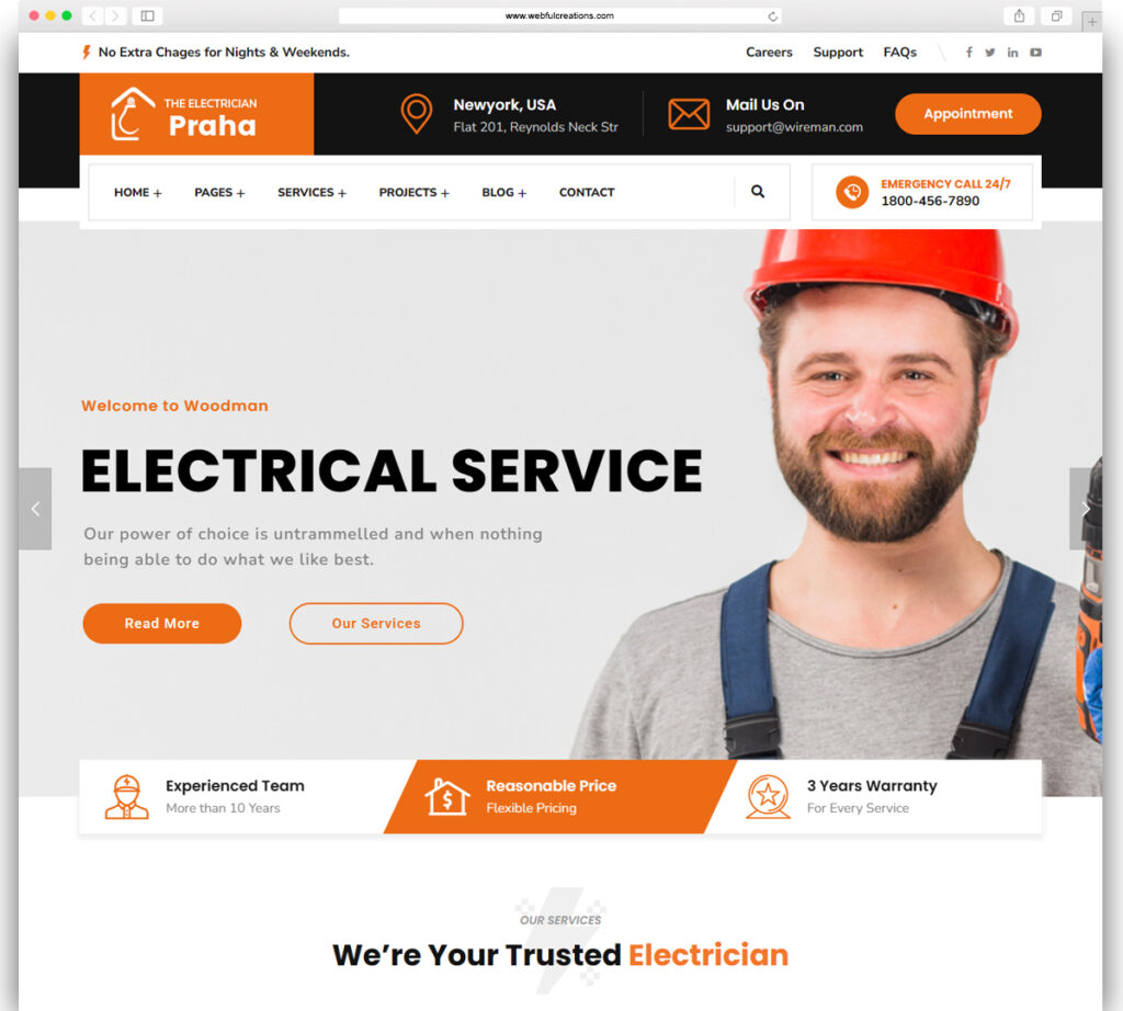 Praha - Electrician Experts WordPress Theme