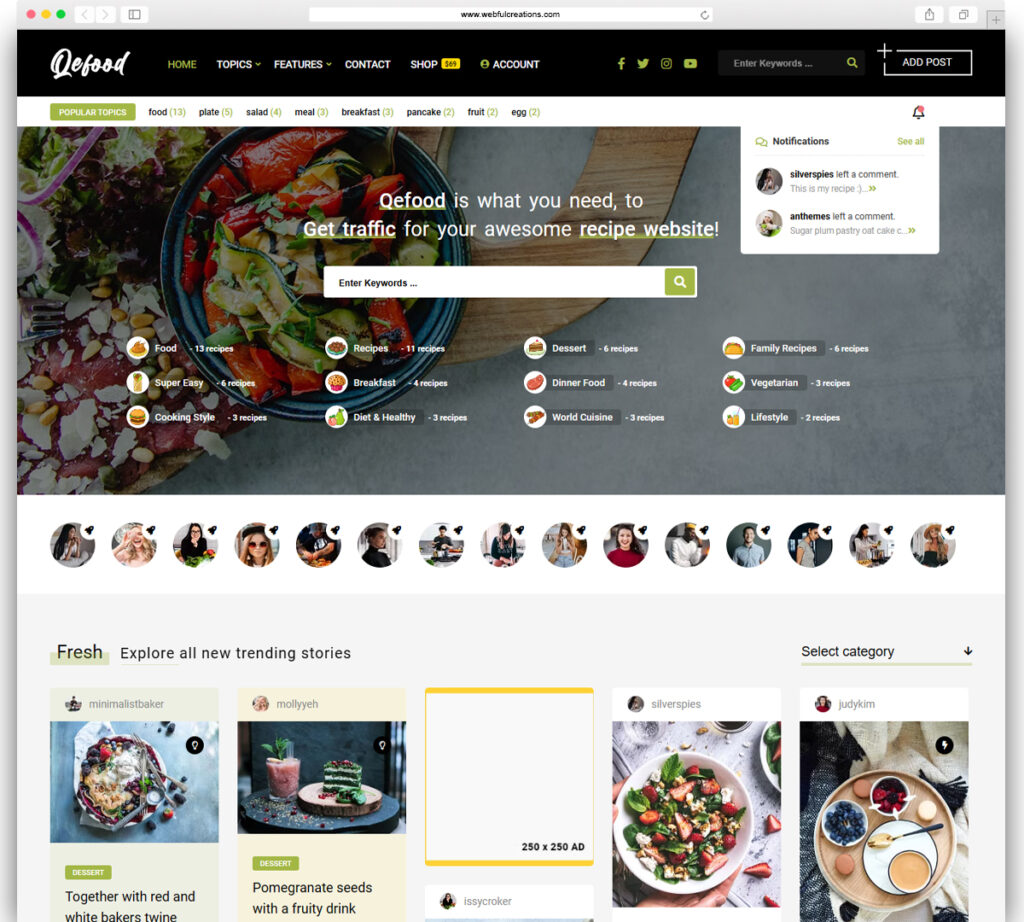 Qefood - Community Sharing WordPress Theme
