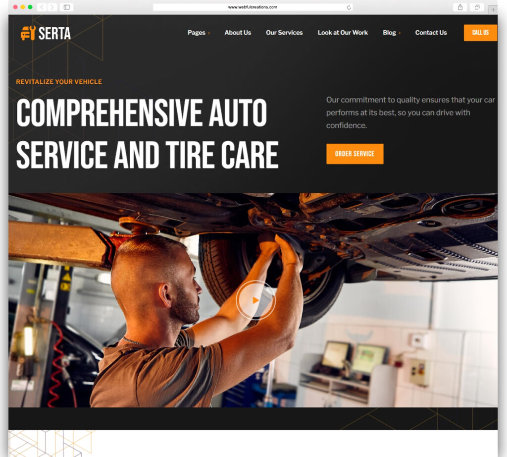 Serta - Auto Service & Tire Repair WordPress Theme