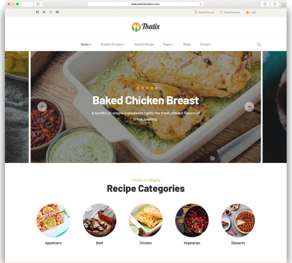 Thatix - Food Recipes Theme