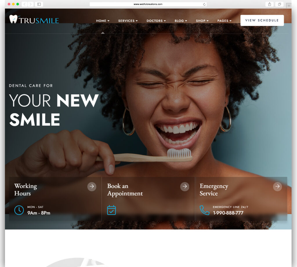 TruSmile - Dentist WordPress Theme