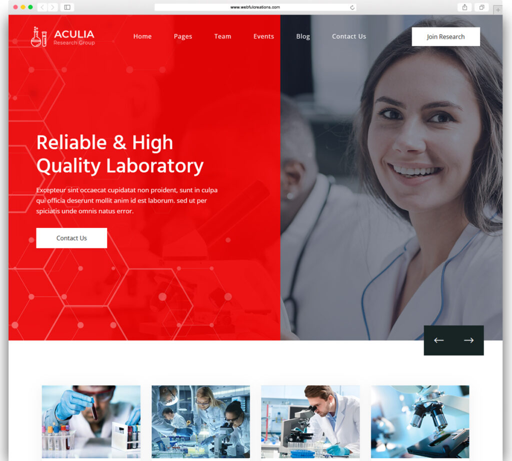 Aculia | Laboratory & Research WordPress Theme