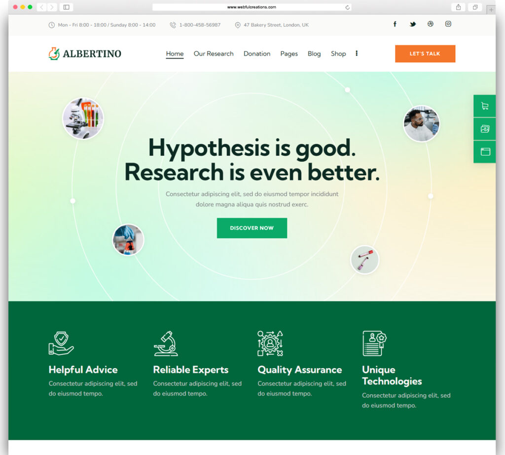 Albertino - Laboratory WordPress Theme