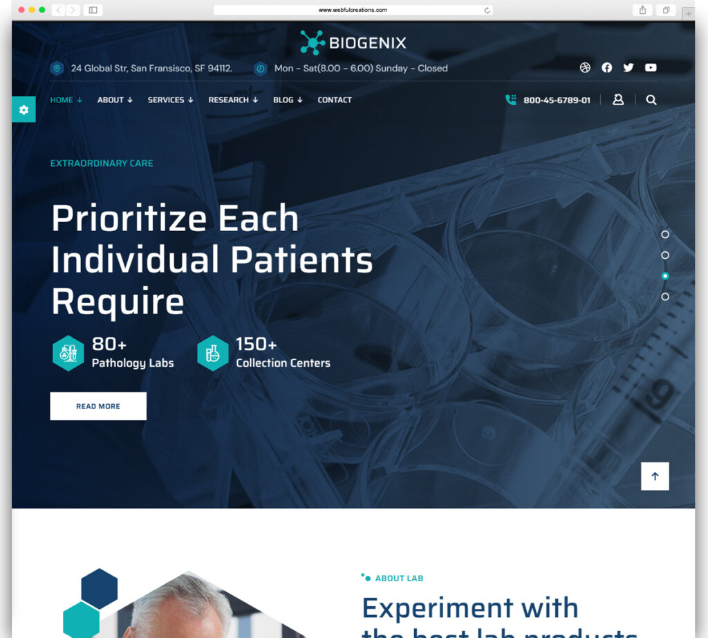 Biogenix - Science Research & Laboratory WP Theme