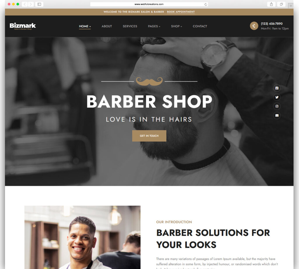 Bizmark - Salon & Barber Shop WordPress Theme