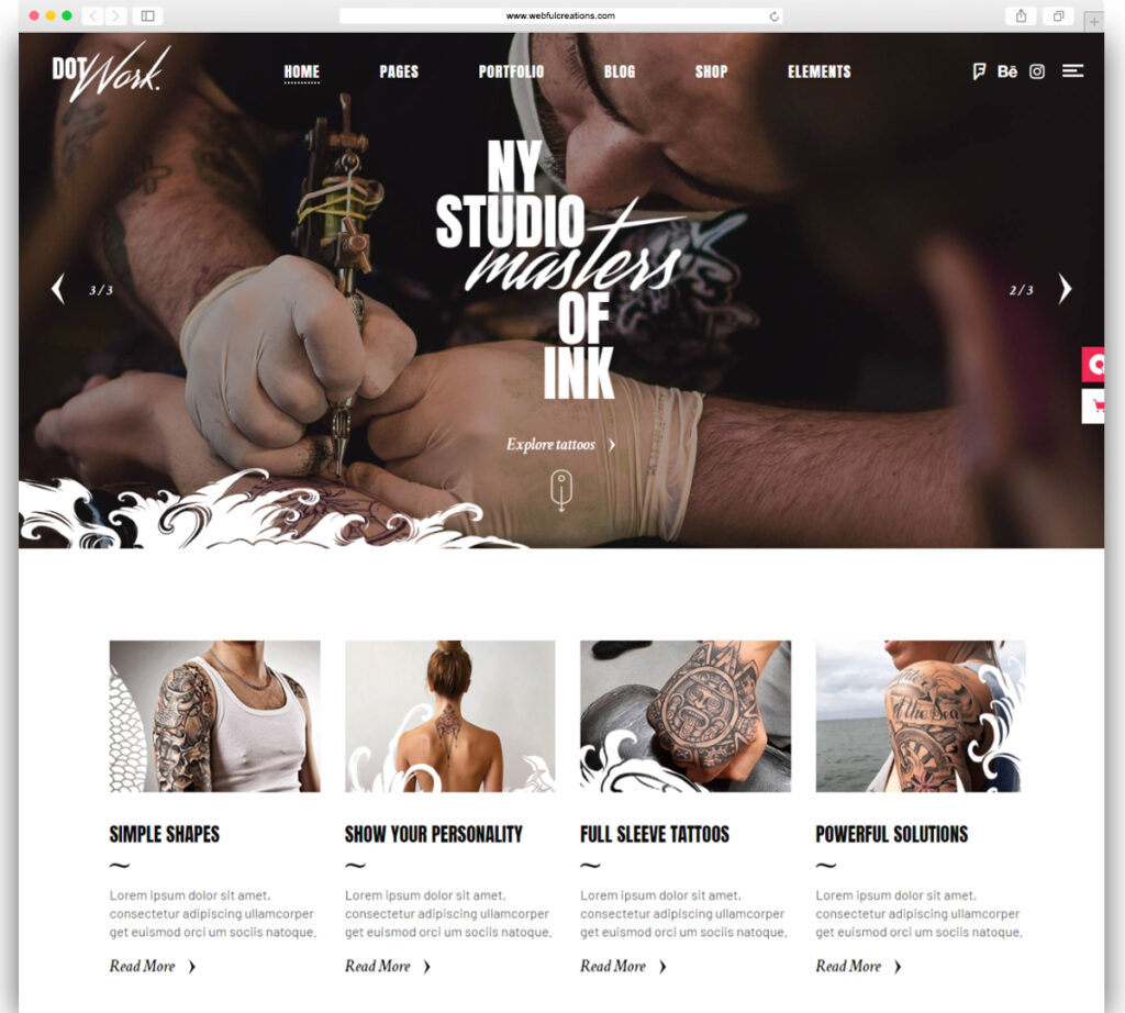 Dotwork - Tattoo Studio and Piercing Shop Theme