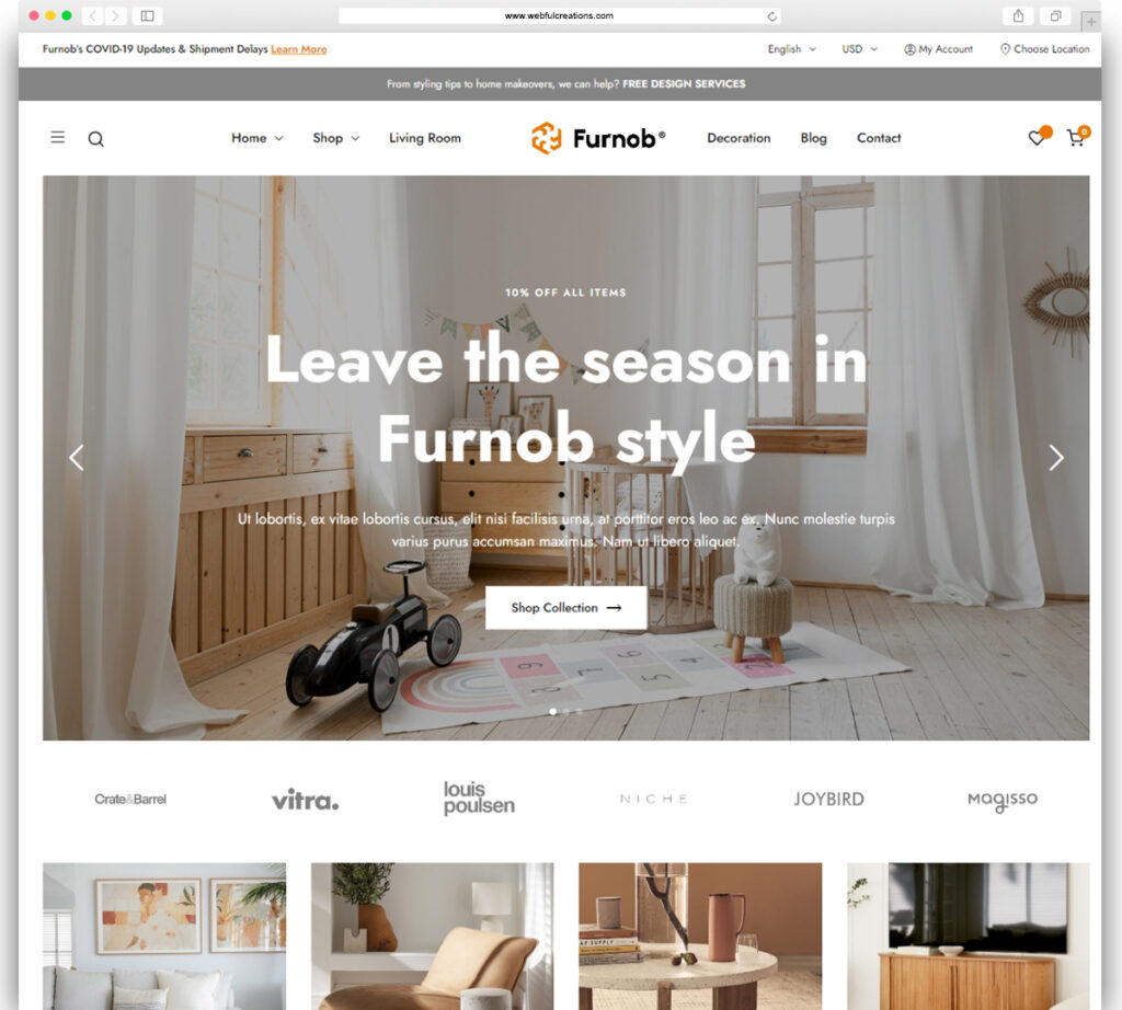 Furnob - Furniture Store WooCommerce Theme